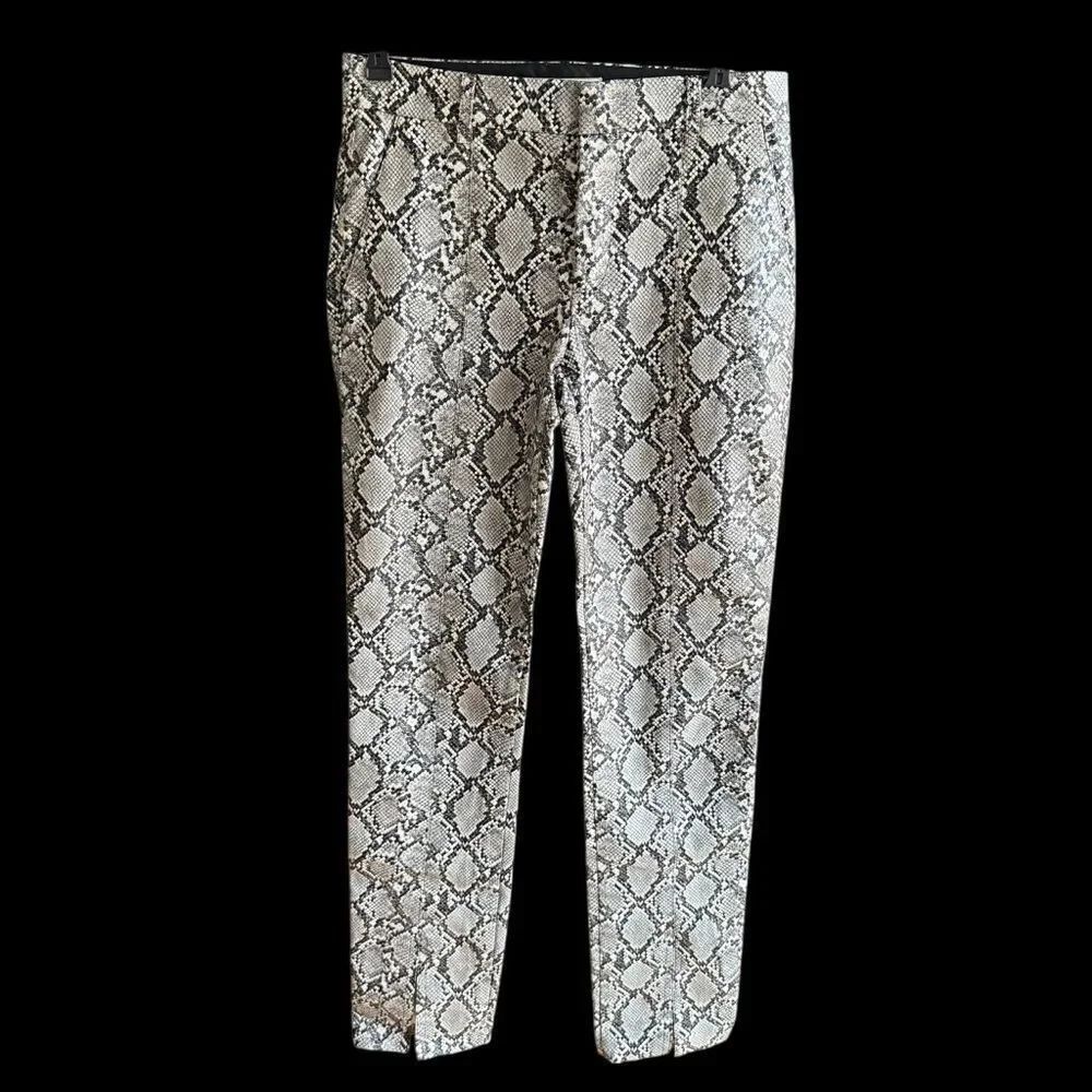 Zara Black and White Faux Leather Animal Print Pants Size 29